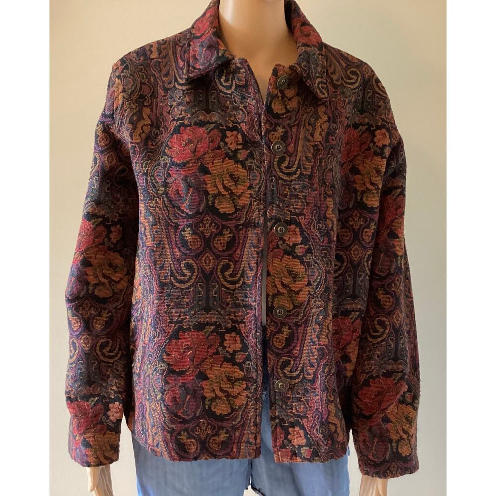 VTG White Stag‎ Women's Tapestry grandmacoreJacket Coat Floral Paisley M 90s